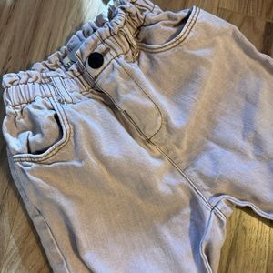 Zara Girl Blush pink paper bag Denim pants